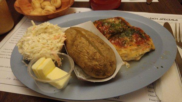 Broiled flounder.