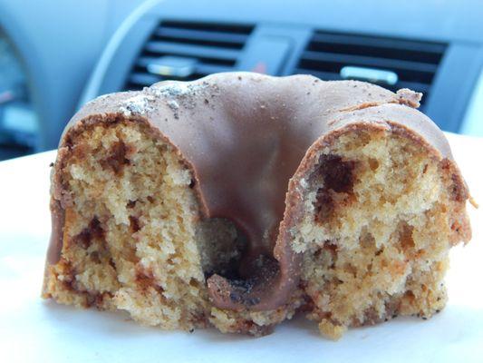 Cross section of the mini coffee cake bundt (gluten free).