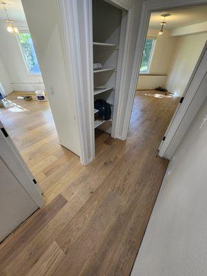 Glue down hardwood project.