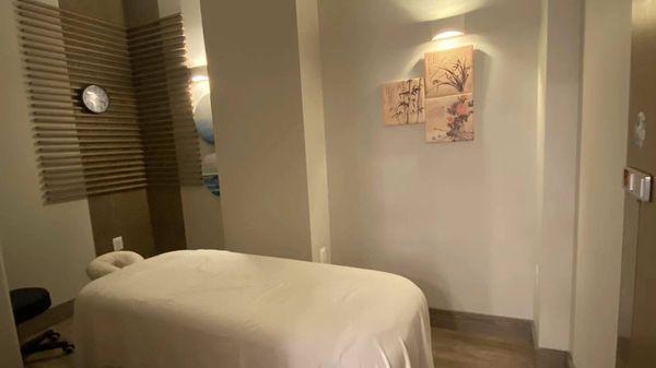 Clean tidy massage rooms