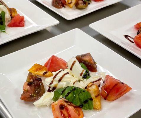 Caprice salad, buffalo mozzarella, organic heirloom tomatoes, matured balsamic vinegar, EVO