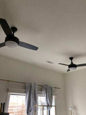 Installed ceiling fans