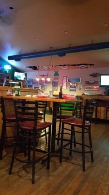 View of the pool tables area.