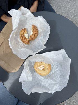 Jalapeño Bagel with Flavored cream cheese