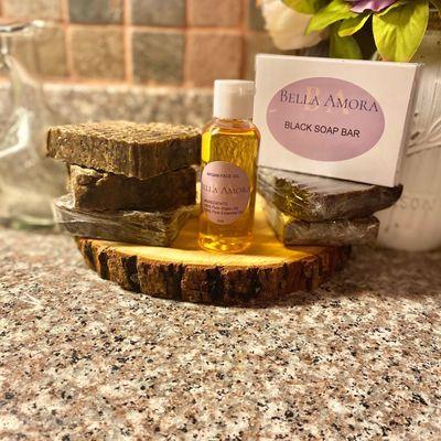 Face care set ( black soap & Argan oil )