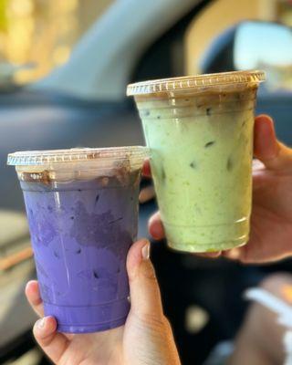 Ube Latte and Avocado Latte