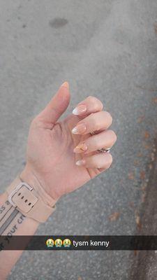 Gel X Almond Nails with a French Ombré