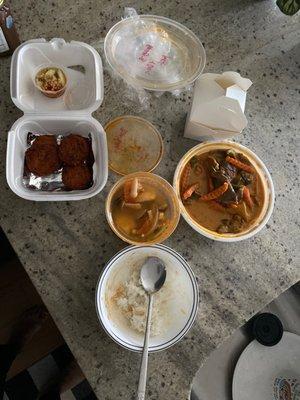 Delicious!! I got beef panang , Tom Yumm and shrimp toast