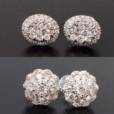 Diamond stud earrings in 18 k white gold #Gorgeous#Beautiful#Gift#Diamond#20% off#Be Chic #Come see us