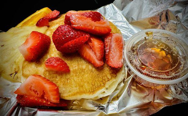 Kids strawberry pancakes