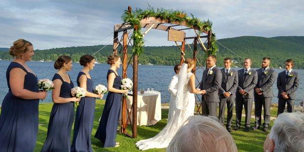 My niece's outdoor wedding on the point of land adjacent to the Sun Castle Resort