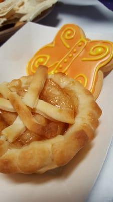 Homemade apple pie and a homemade sugar cookie