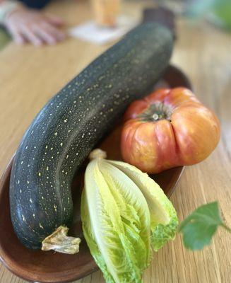 Mixed vegetables as table centerpiece