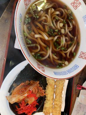 Udon soup with shrimp tempura