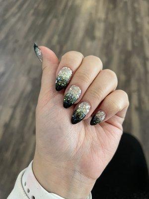 Black and glitter ombré by Candy