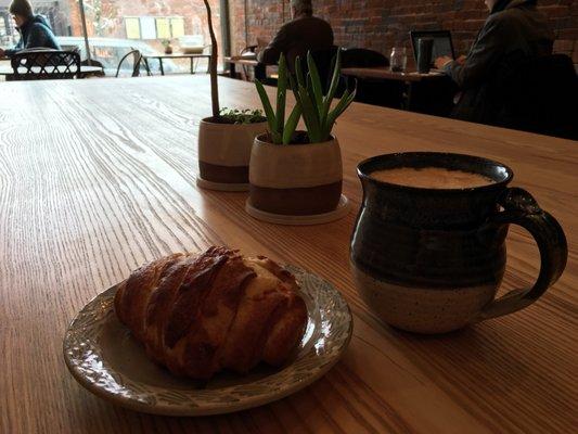 Dirty chai latte, chocolate croissant pretzel