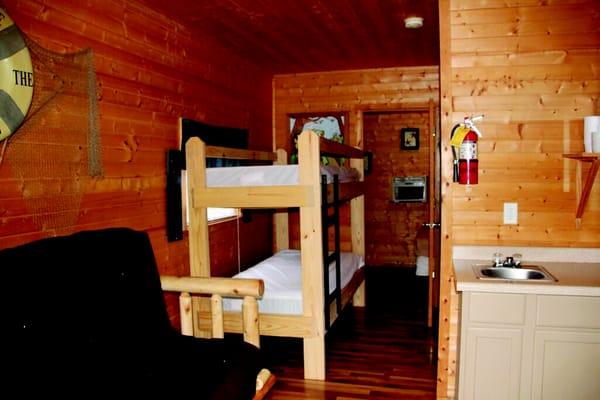 Interior of our White Pine Cabin