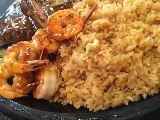 Teriyaki steak and shrimp