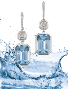 Aqua Diamond Earrings