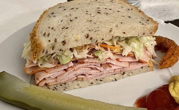 Half Turkey Pastrami Sandwich; I put the coleslaw on it that comes on the side.