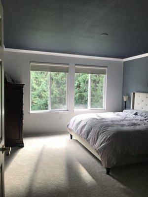 Interior bedroom painted - including all molding, trim and doors.