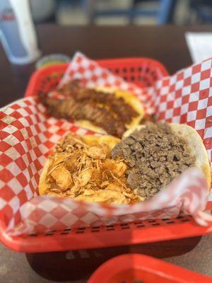 Tacos! Chicken tinga. Carne Asada. Al pastor.