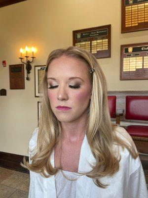 Bridal makeup, glam makeup, on location