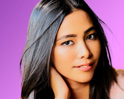 Studio headshot for branding of beautiful asian woman.