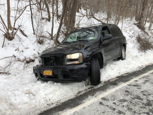 In a ditch. No worries.