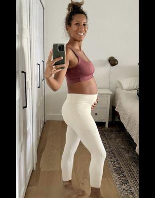 Bianca trained through her entire pregnancy.