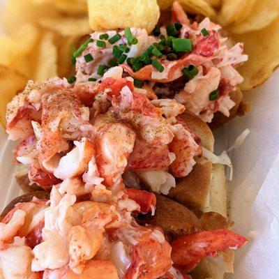 Trio lobster roll sampler, the one with the coleslaw is my fave