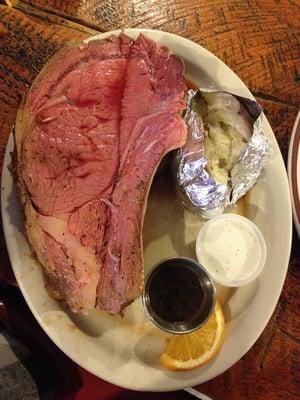 A massive 32 ounce prime rib for $32.99!  It was two inches thick!