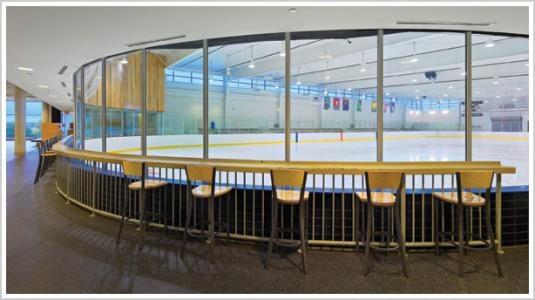 Ice Hockey Arena Glass install by Pete's Glass.