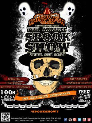 Halloween festival coming up April 6th, 2019! FREE tickets www.halloweenclub.com/spookshow