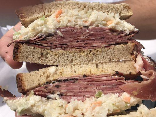 Pastrami & coleslaw sandwich