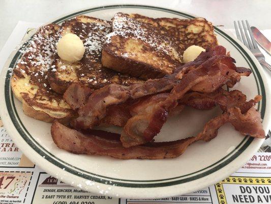 Blueberry French Toast with bacon