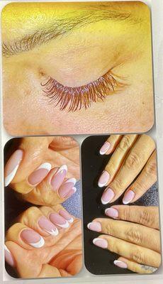 Lash extensions and Russian manicure with French tips