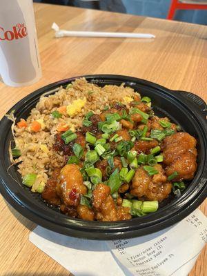 Firecracker chicken and fried rice