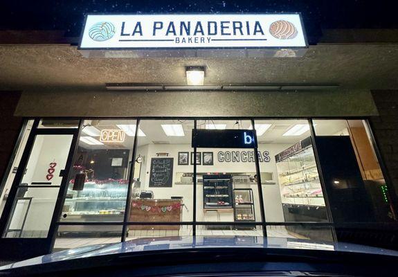 Storefront Lit Up at Night