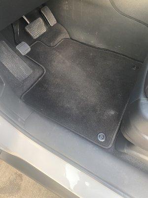 This car was purchased two months ago. There was virtually no difference before and after the car wash for this front floormat.