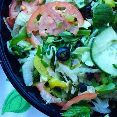 Subway Chopped Salad with sliced turkey