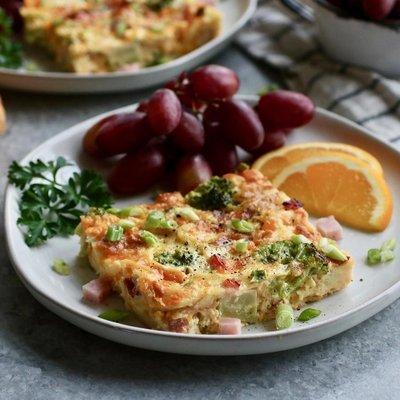 Ham, Cheese and Croissant Egg Bake