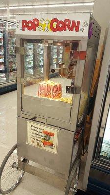 Free popcorn while you shop, keeps the kids happy!