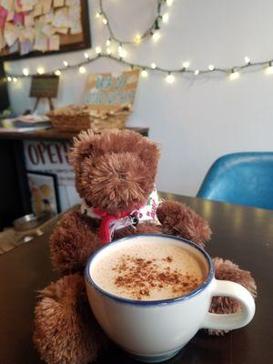 Hot Chocolate Latte with Fairtrade, organic cocoa powder and our fresh from-scratch, organic soy milk