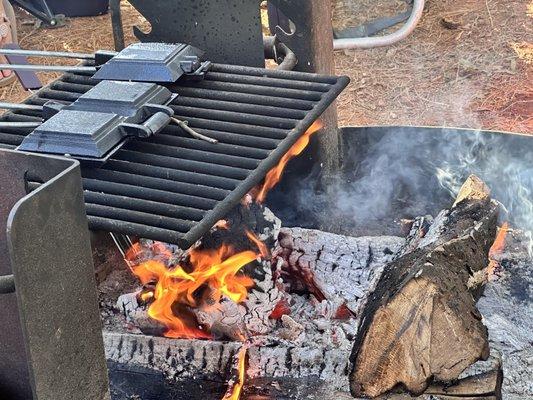 great fire pit and grill cover rustic cabin 10