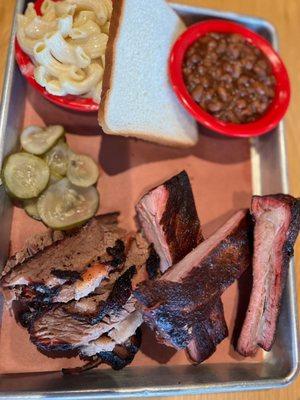 Brisket , ribs , Mac , bean