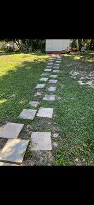 Before personalized gravel walkway