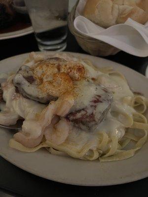 Steak medallions and pasta