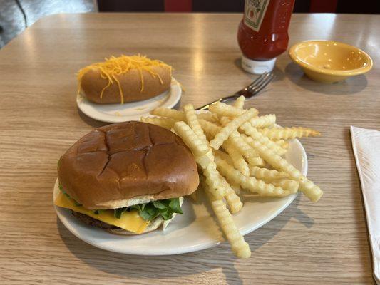 Cheese Coney and cheeseburger