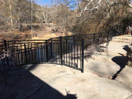 Patio by creek